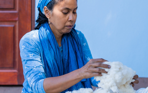 Woman holding cotton